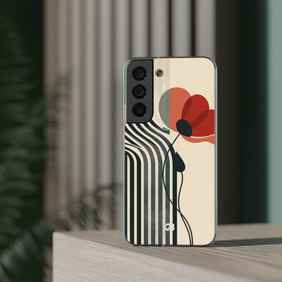 Beige Lite Phone Case for Samsung - Crimson Line Bloom