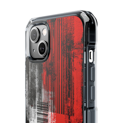 Distorted Barcode · Clear Impact Magnetic Phone Case for iPhone · Black