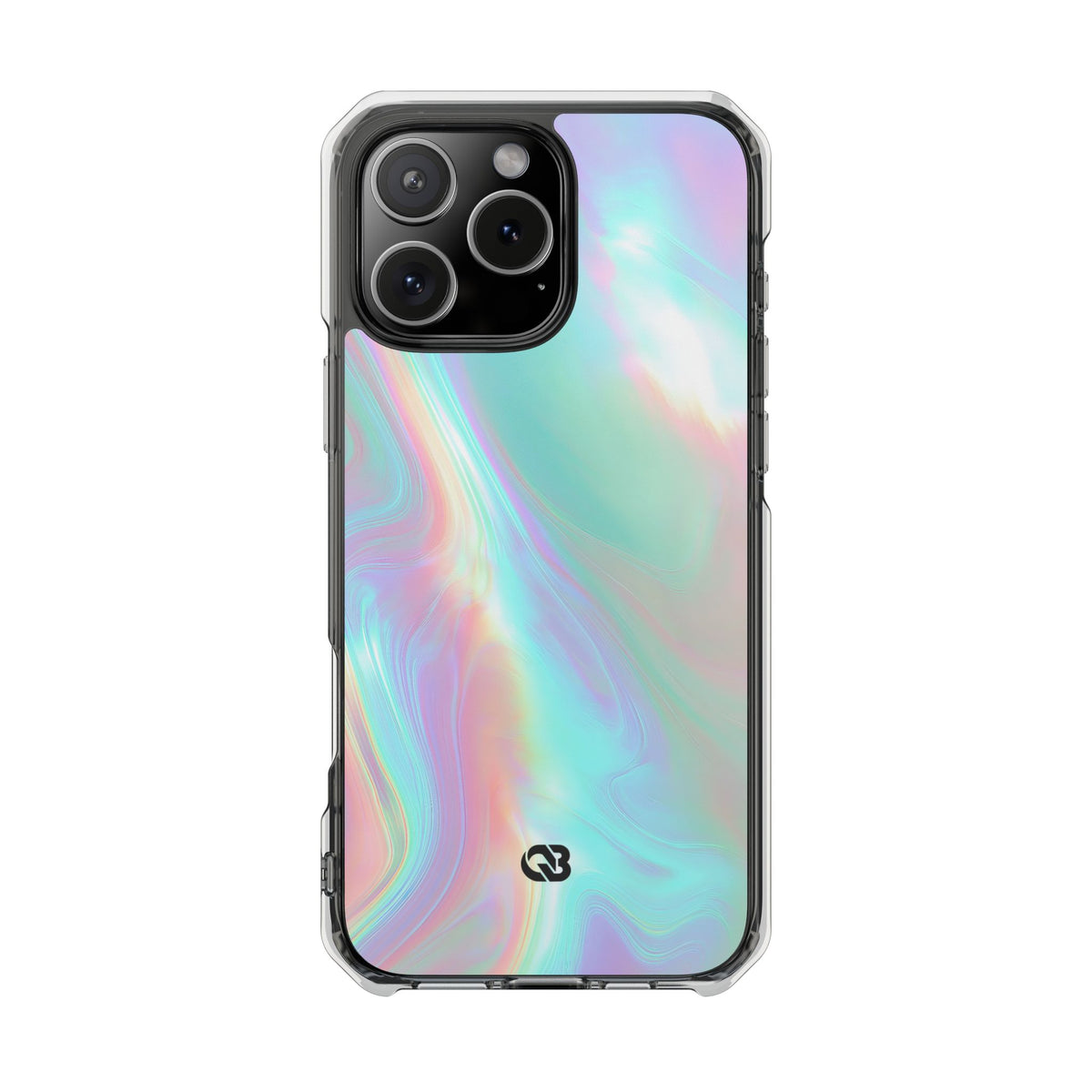 Prismatic Liquid Light · Clear Impact Magnetic Phone Case for iPhone · Teal