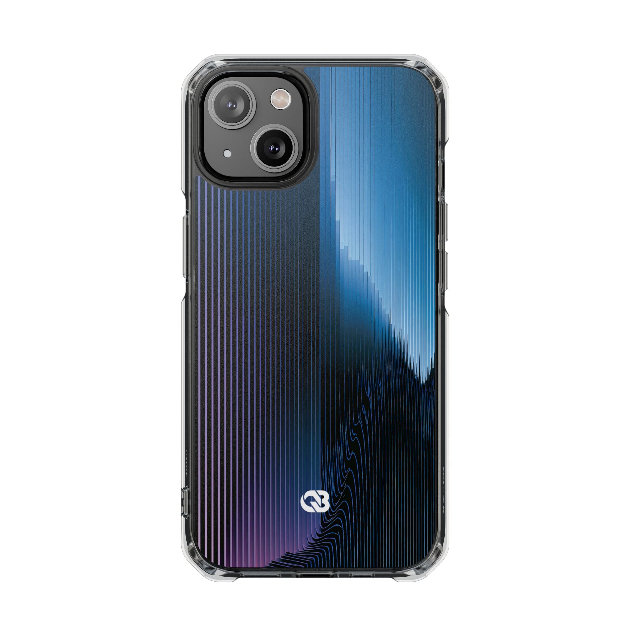 Blue Impact MagSafe Phone Case for iPhone - Indigo Distortion Wave