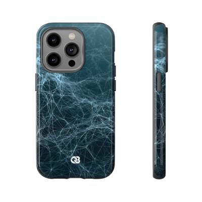 Teal Tough Phone Case for iPhone - Arctic Neural Mesh