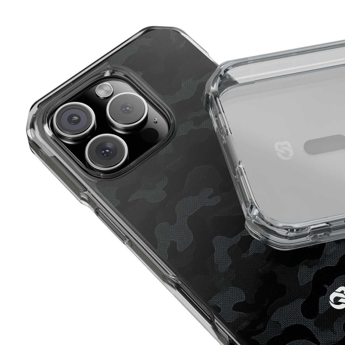 Blackout Urban Camo · Clear Impact Magnetic Phone Case for iPhone · Black