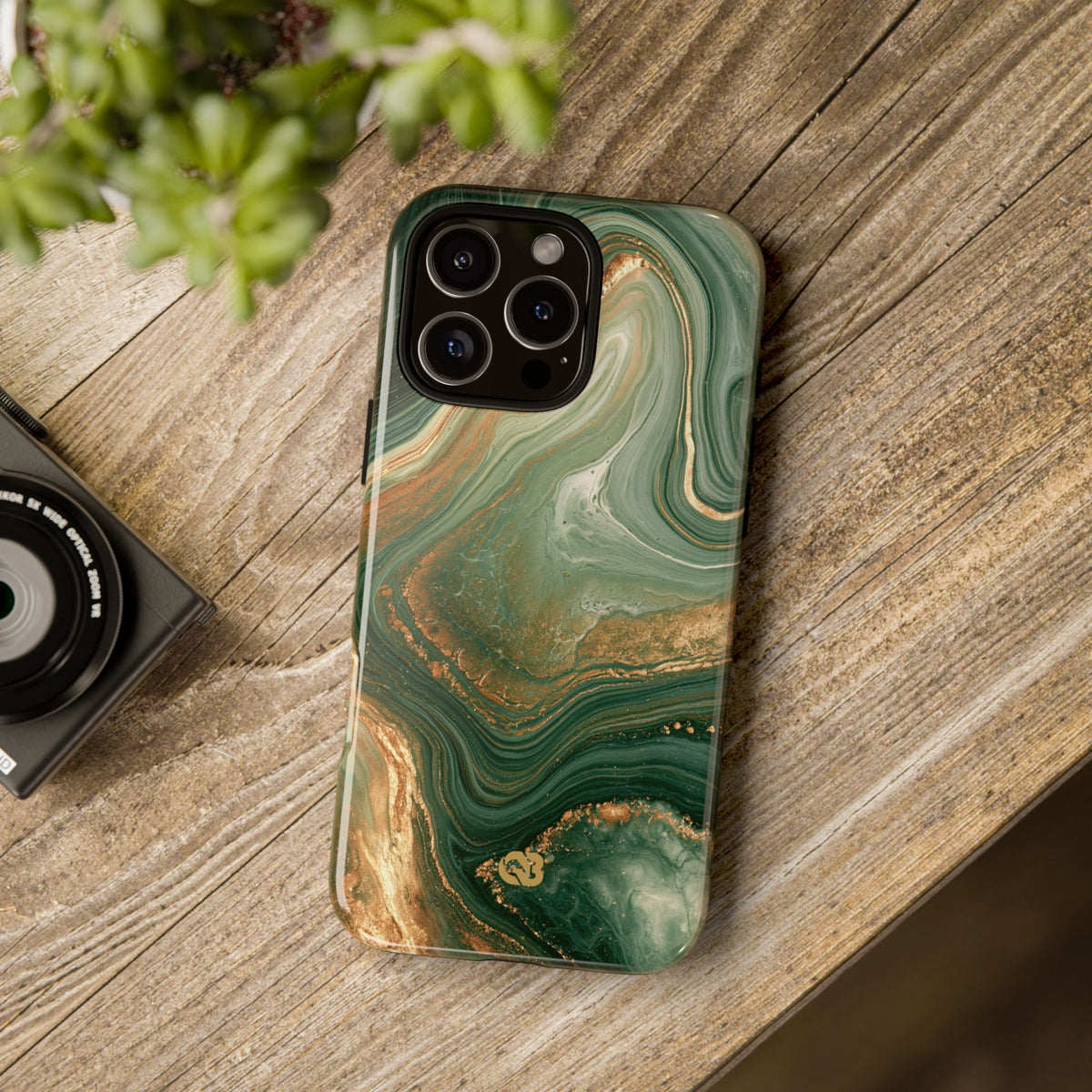 Jade Suminagashi · Tough Phone Case for iPhone · Green