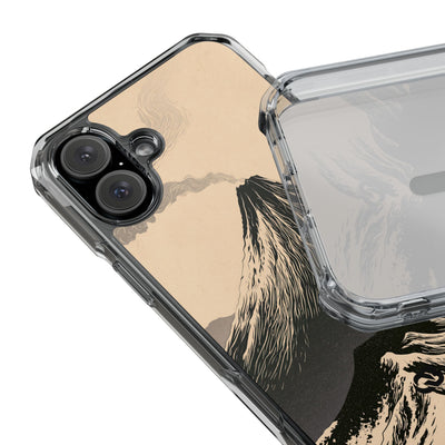 Beige Impact MagSafe Phone Case for iPhone - Obsidian Ink Summit