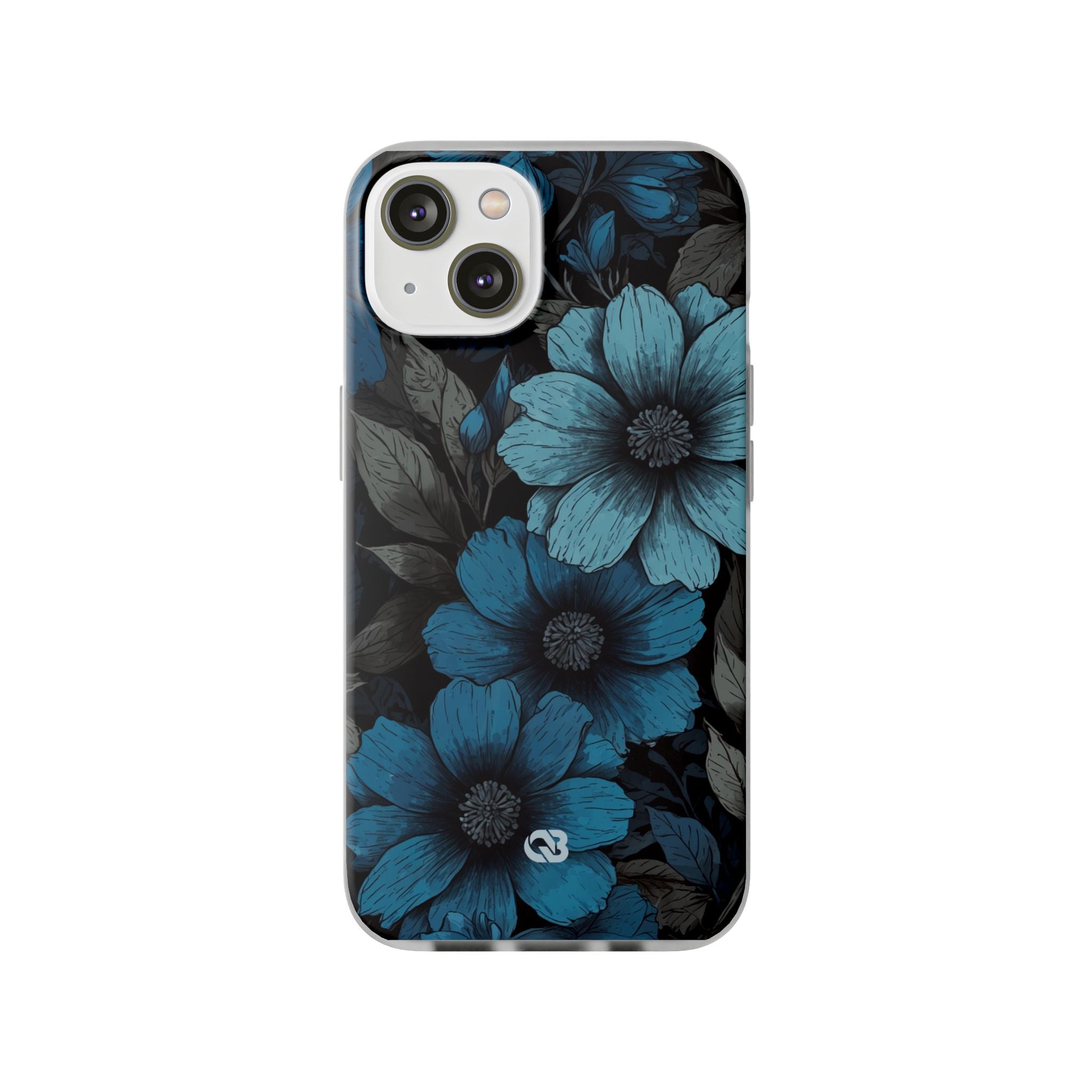 Obsidian Blue Petals · Soft Phone Case for iPhone