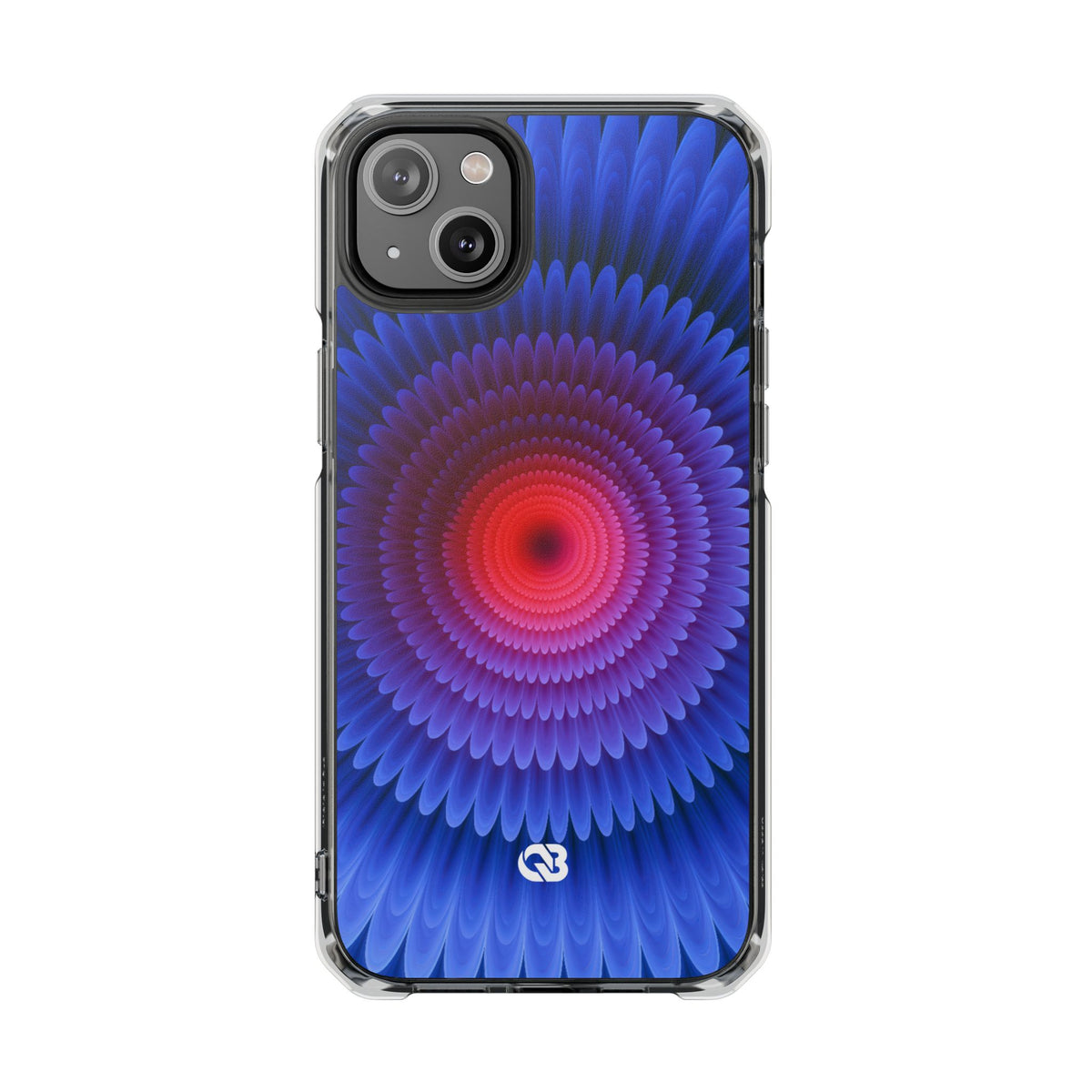 Radial Spectrum Bloom · Clear Impact Magnetic Phone Case for iPhone · Blue