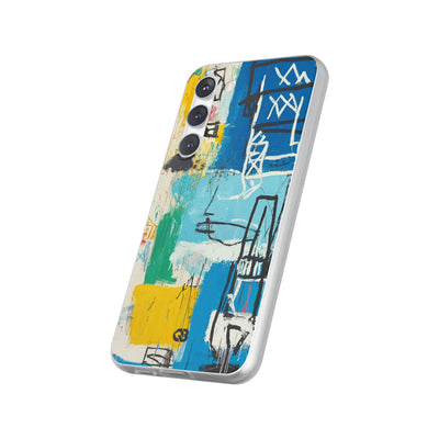 Azure Urban Scribble · Soft Phone Case for Samsung