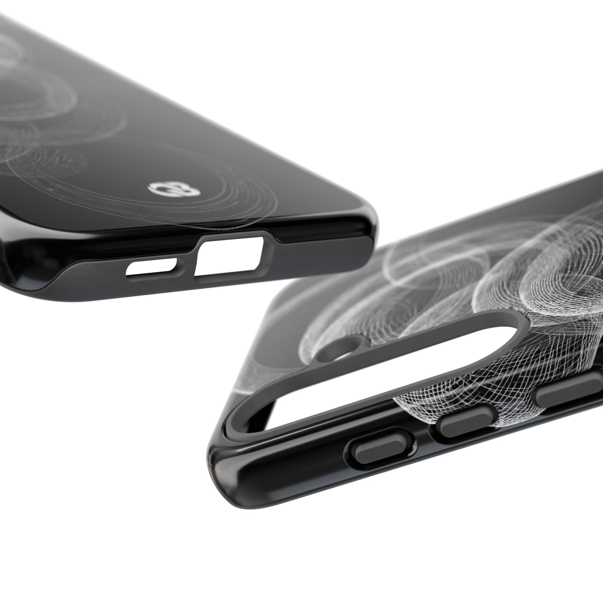Black Tough Phone Case for Samsung - Kinetic Wireframe Orbit