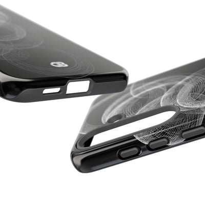 Black Tough Phone Case for Samsung - Kinetic Wireframe Orbit