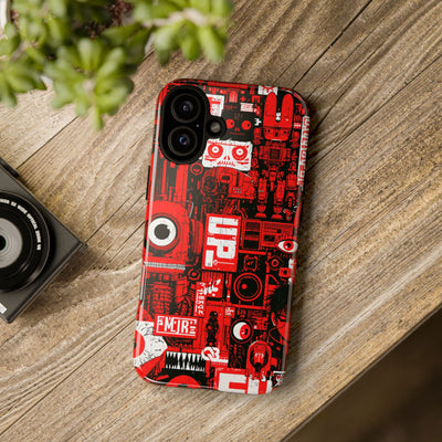 Neo Mecha Collage · Tough Phone Case for iPhone · Red