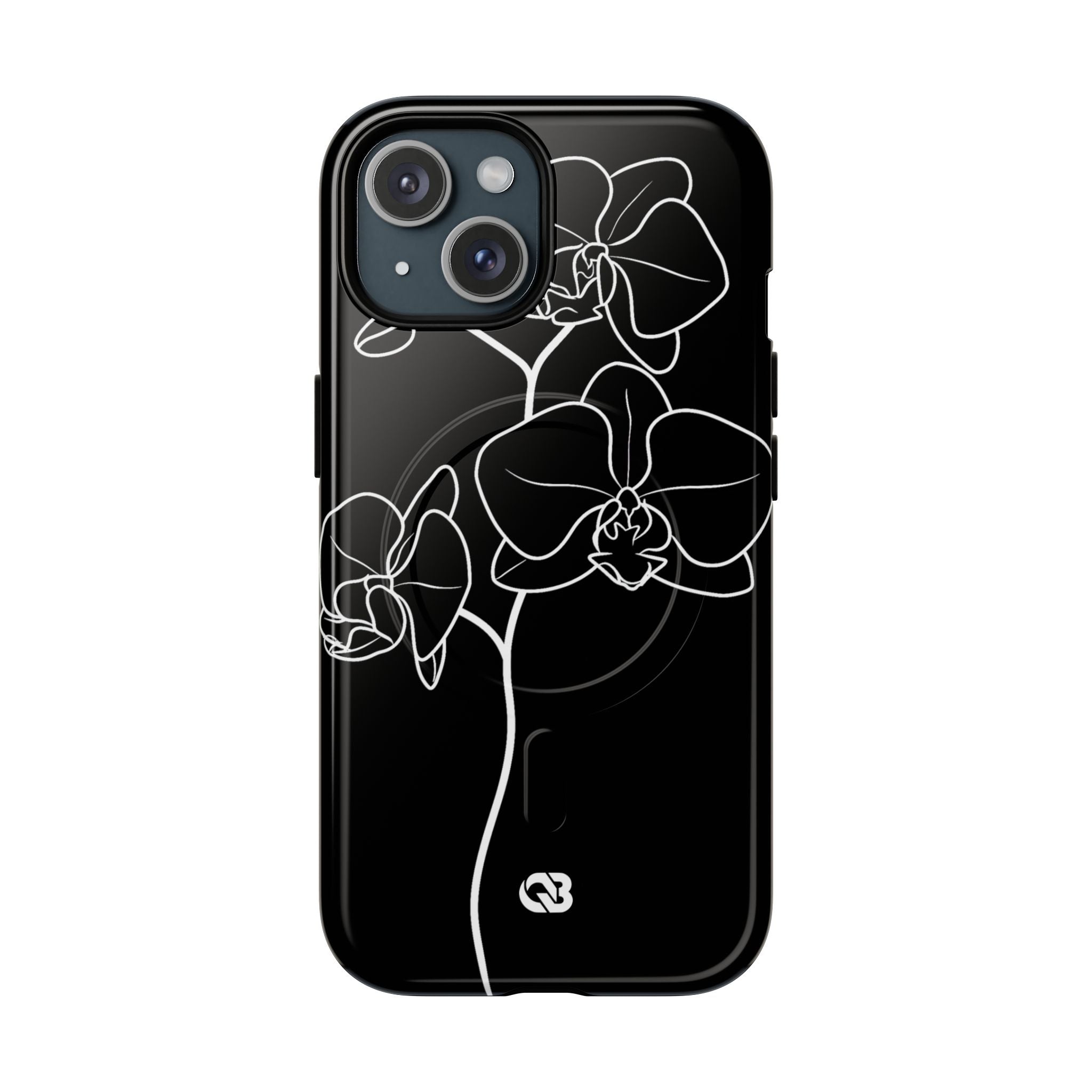 Black Tough 2.0 Magsafe Phone Case for iPhone - Noir Alabaster Orchid