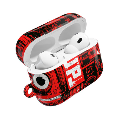 Neo Mecha Collage · Hard Case for AirPods & AirPods Pro · Red