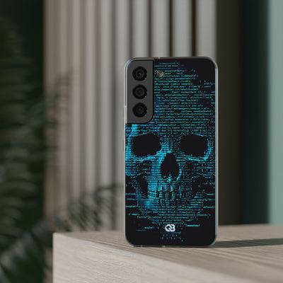 Cyan Glitch Skull · Soft Handyhülle für Samsung