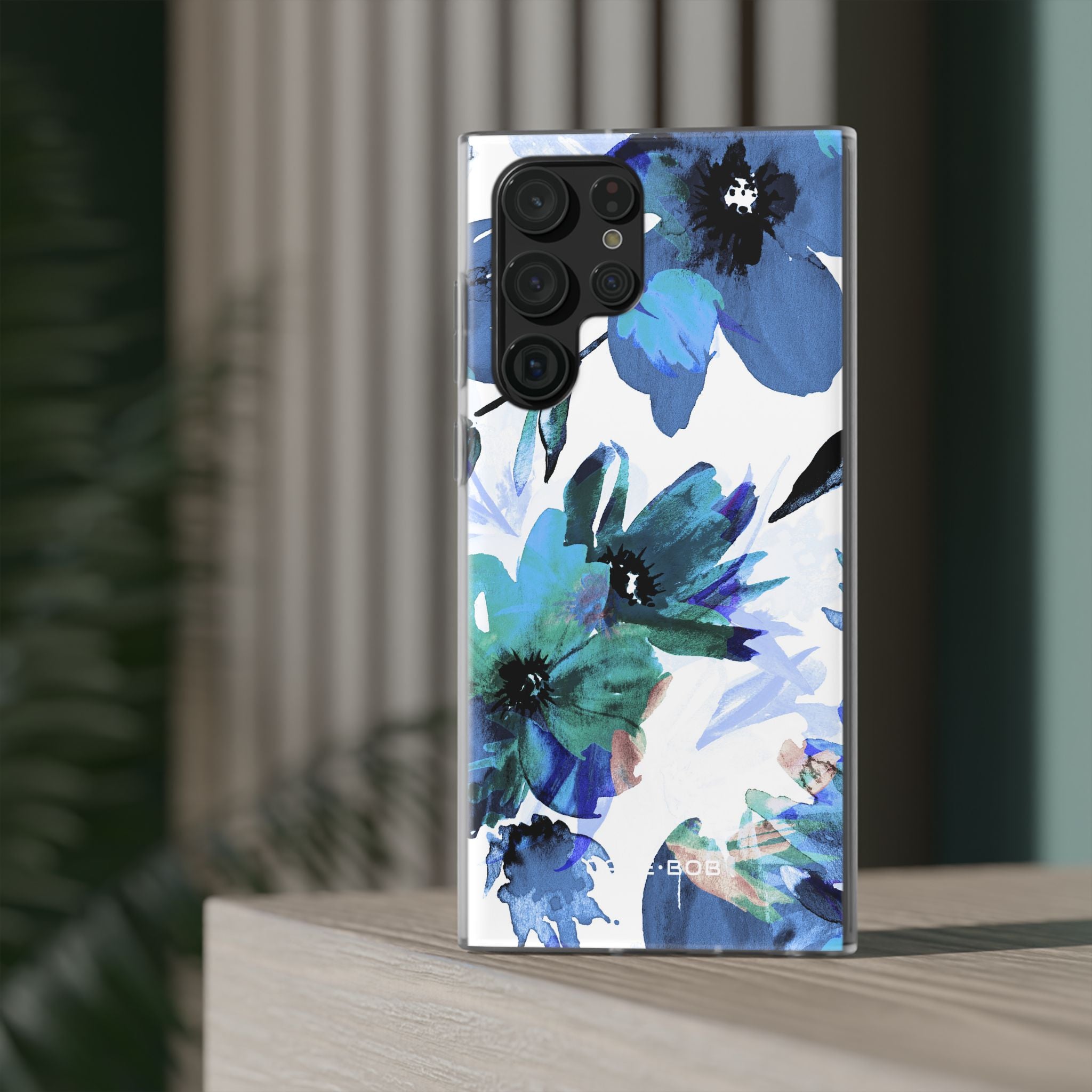 Blaue Blütenstrahlung Samsung S22 Ultra Case - Soft