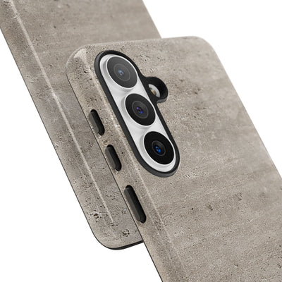 Grey Tough Phone Case for Samsung - Brutalist Stone Grit