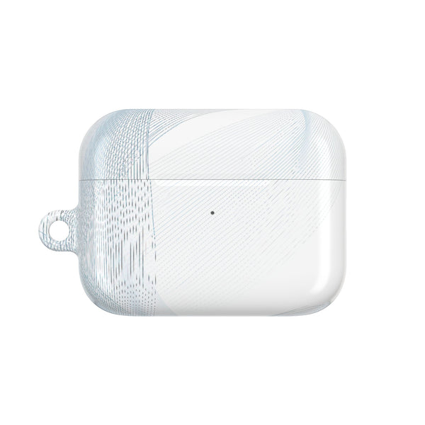 Glacial Contour Waves · Hard Case for AirPods & AirPods Pro · White