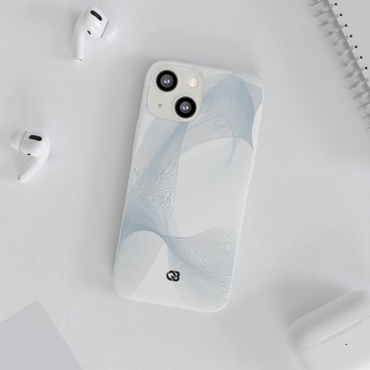 Glacial Contour Waves · Lite Phone Case for iPhone ·  White