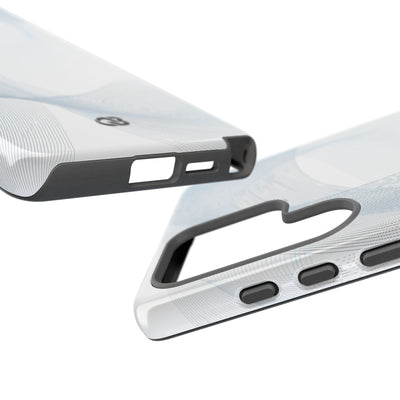White Tough Phone Case for Samsung - Arctic Line Current