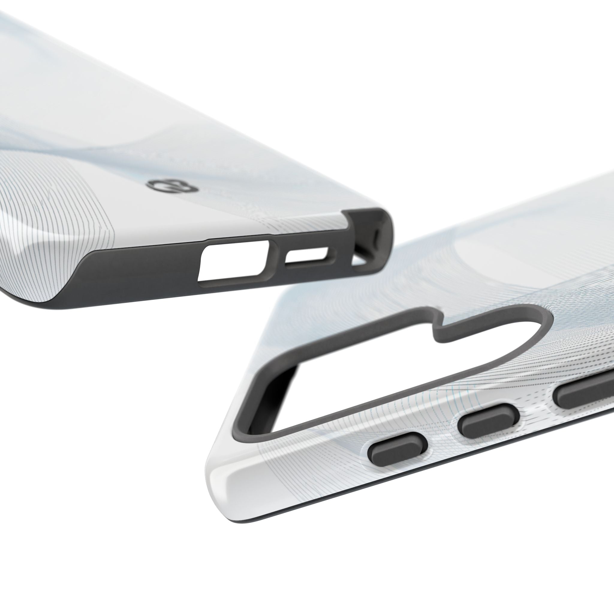 White Tough Phone Case for Samsung - Arctic Line Current