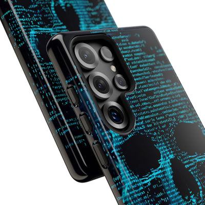 Cyan Glitch Skull · Tough Phone Case for Samsung