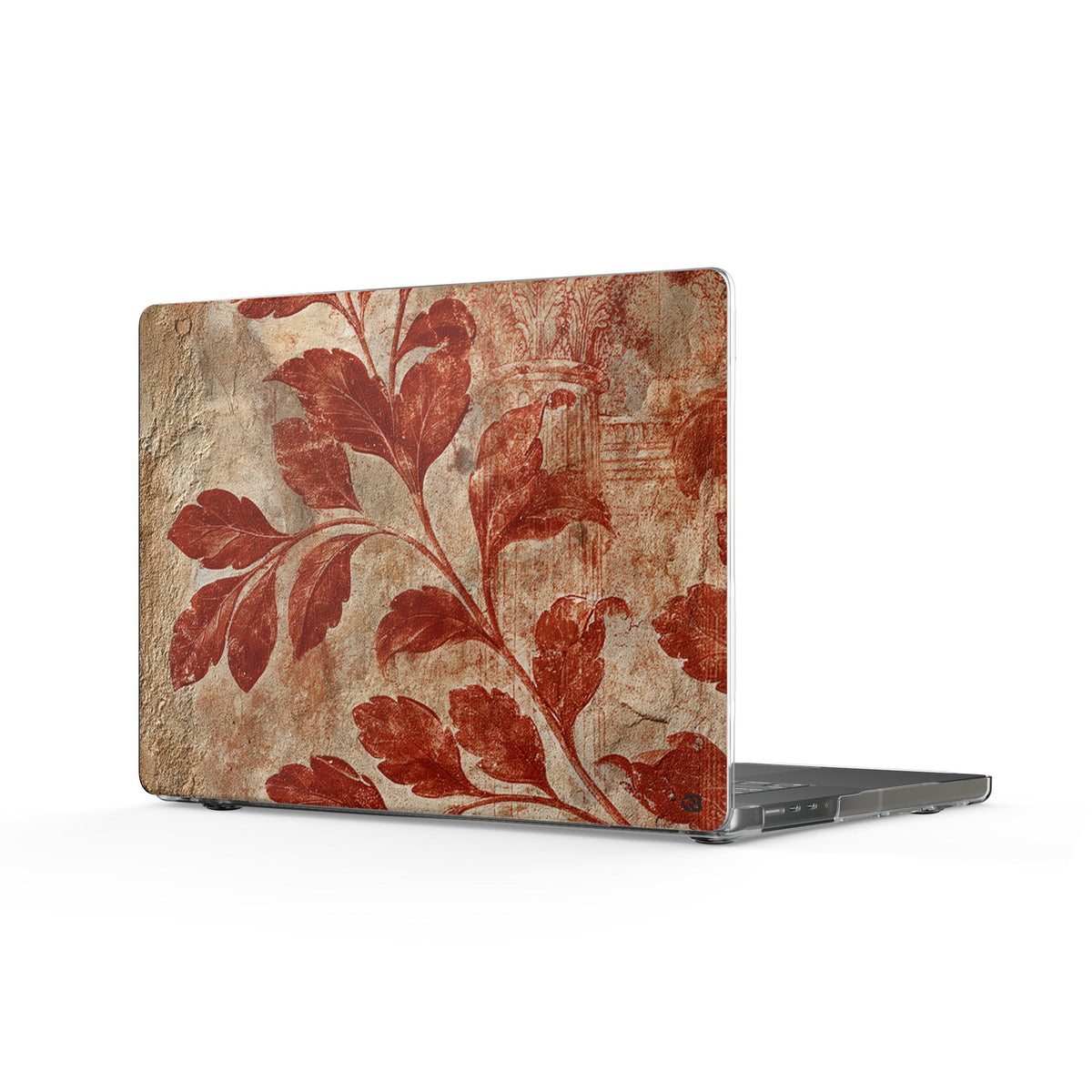 Terracotta Botanical Fresco · Clear Hard Case for MacBook · Red