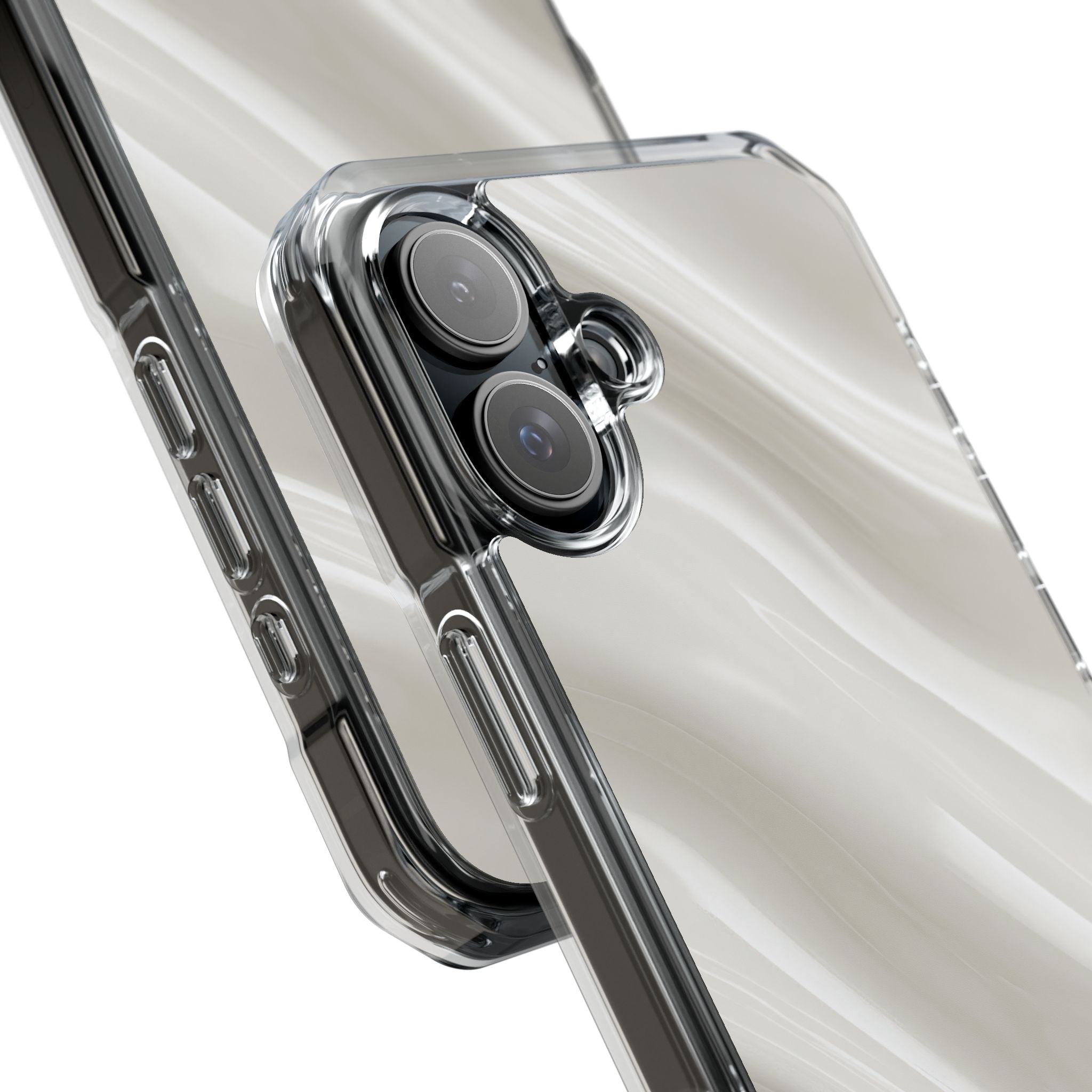 White Impact MagSafe Phone Case for iPhone - Polished Ivory Wave