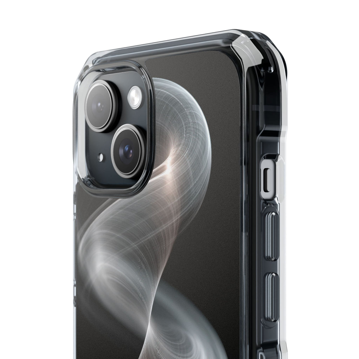 Luminous Vortex · Clear Impact Magnetic Phone Case for iPhone · Black