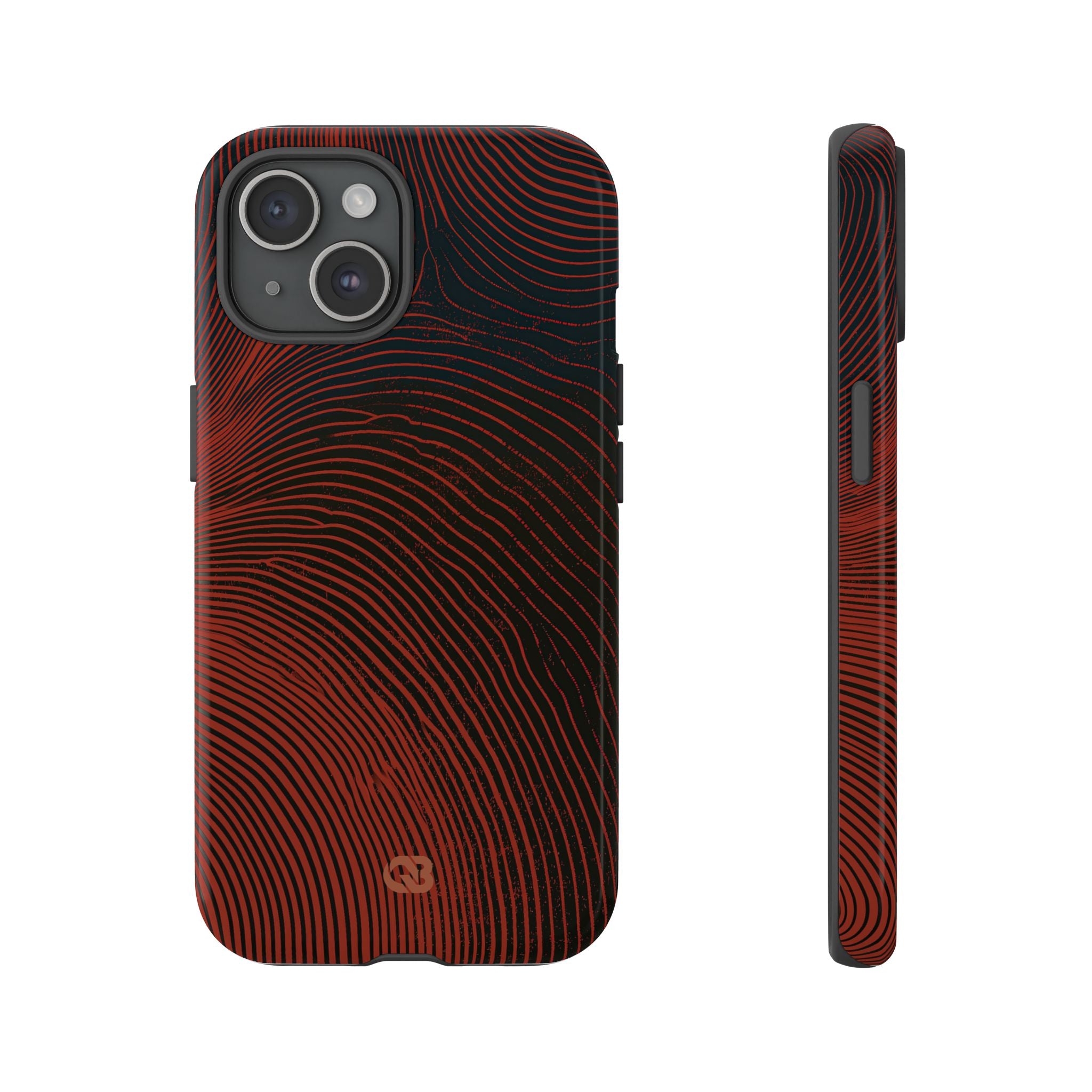 Red Tough Phone Case for iPhone - Terracotta Nerve Map