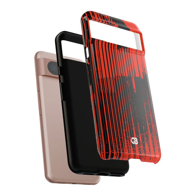 Red Tough Phone Case for Google Pixel - Crimson Brutalist Distortion