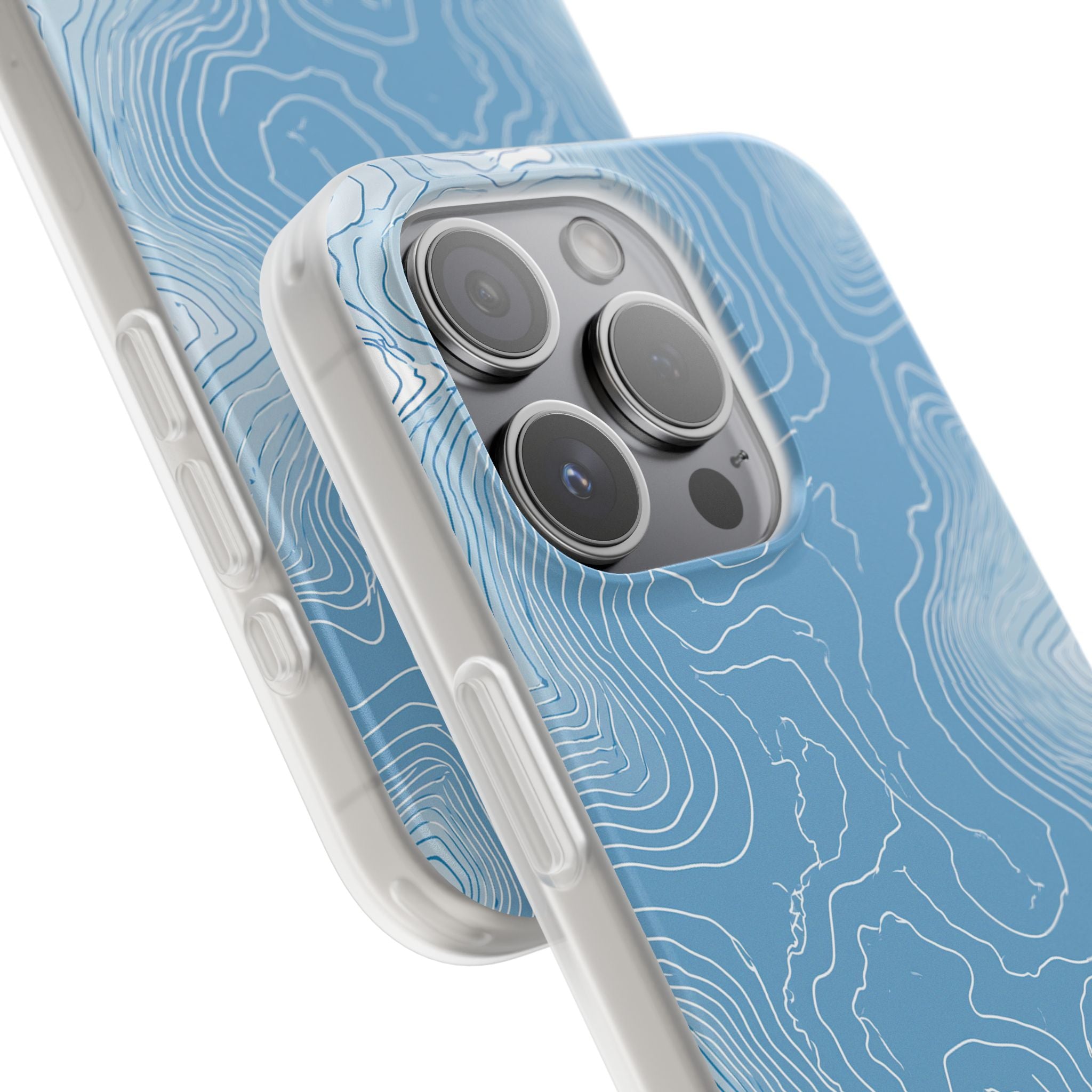 Blue Lite Phone Case for iPhone - Glacial Ridge Topo