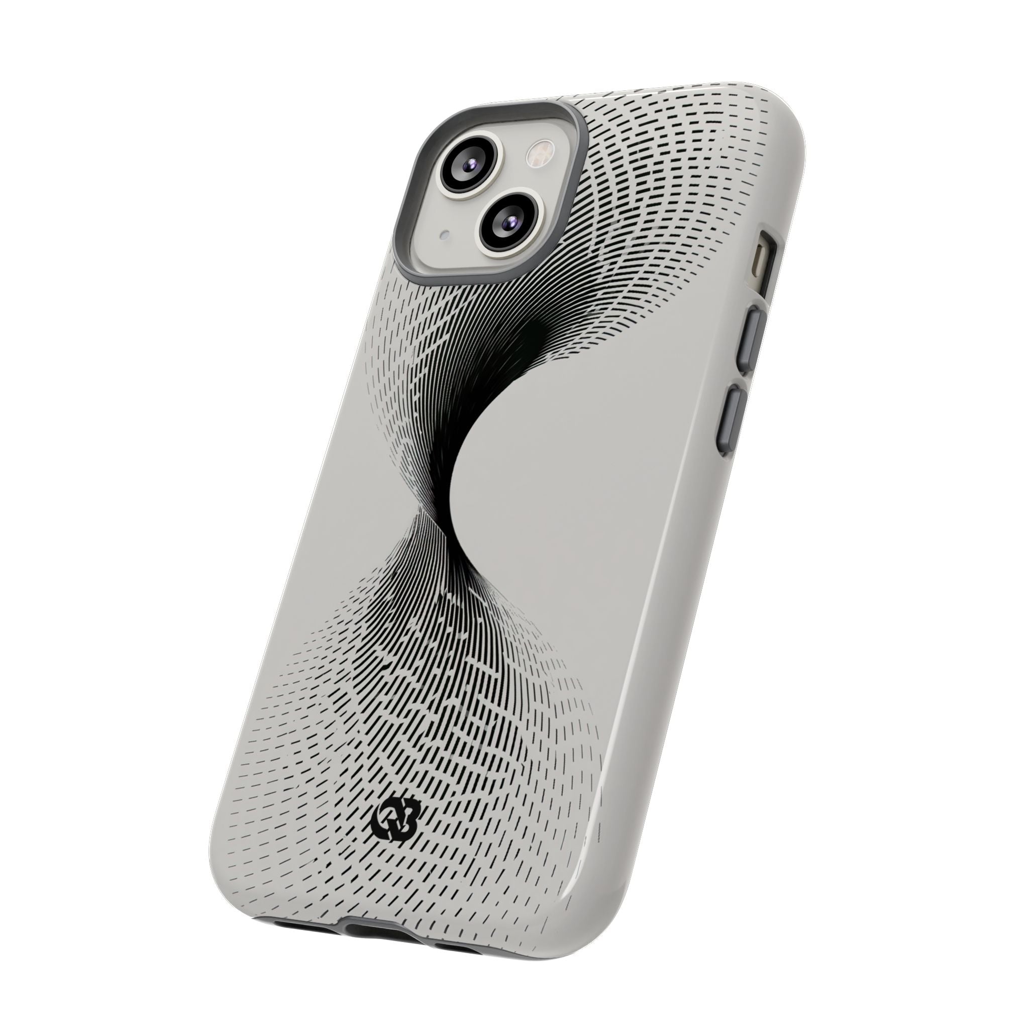 White Tough Phone Case for iPhone - Linear Torsion Grid