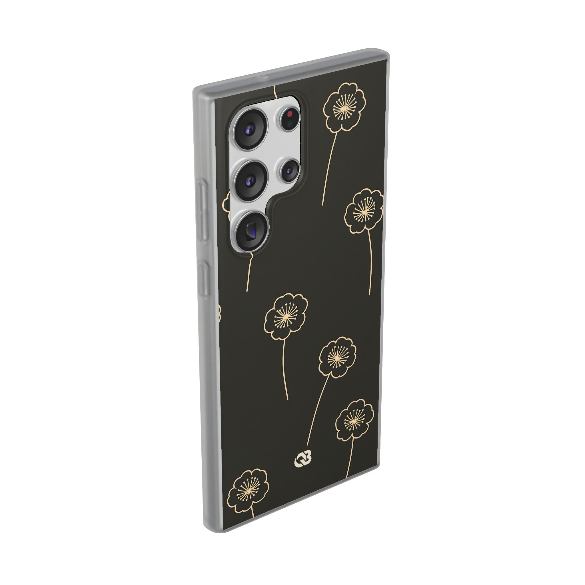 Black Lite Phone Case for Samsung - Obsidian Sand Petals