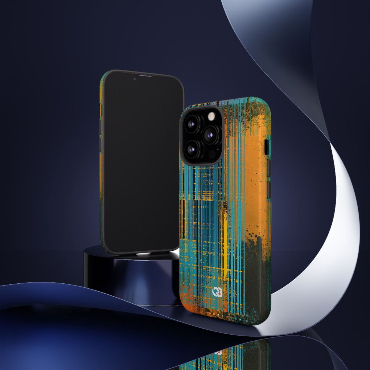 Cyber Glitch Stream · Tough Phone Case for iPhone · Teal