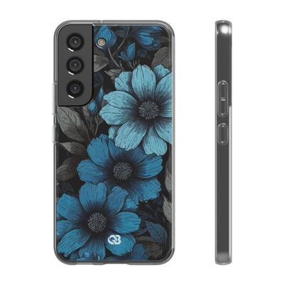 Obsidian Blue Petals · Soft Phone Case for Samsung