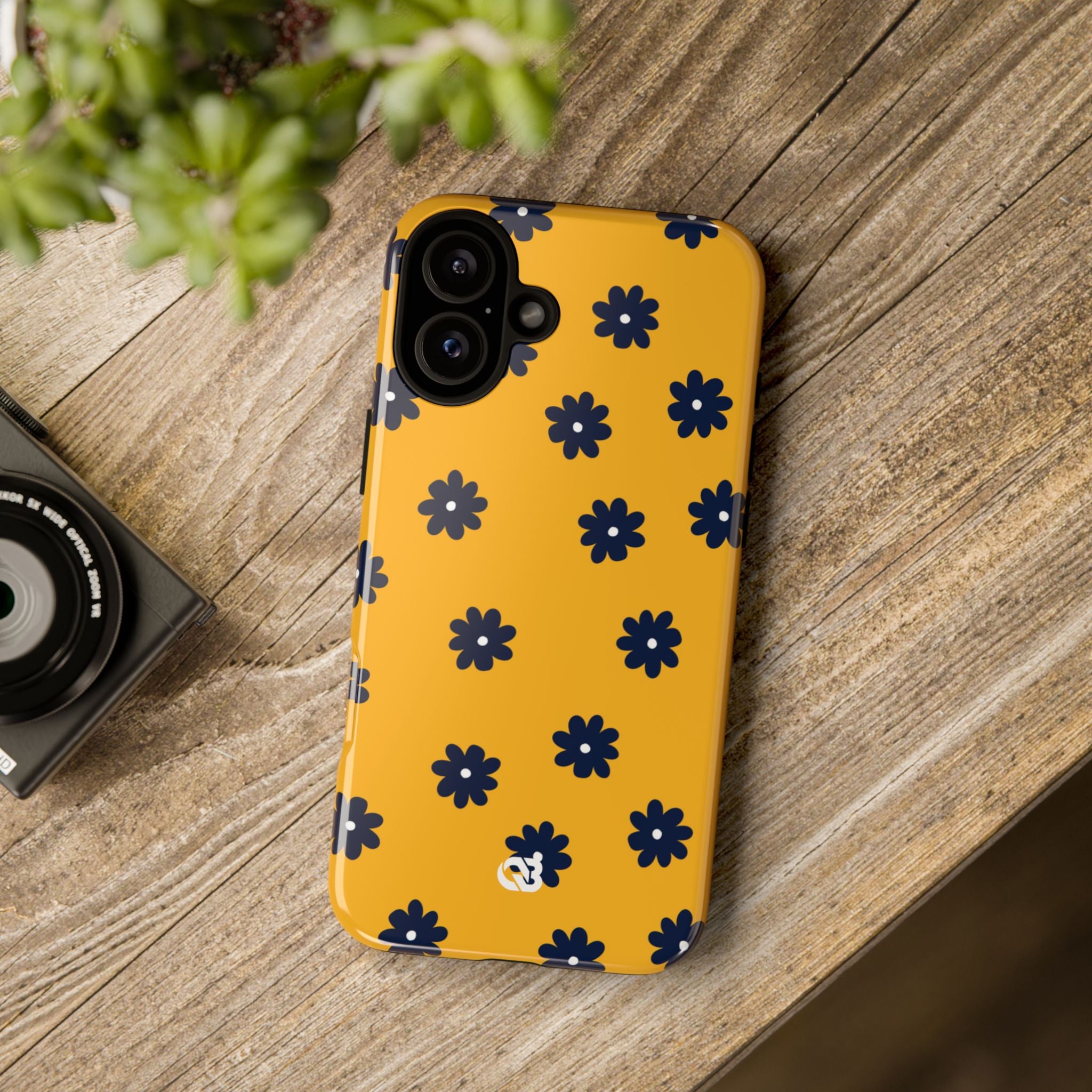 Navy Daisy Mustard · Tough Phone Case for iPhone