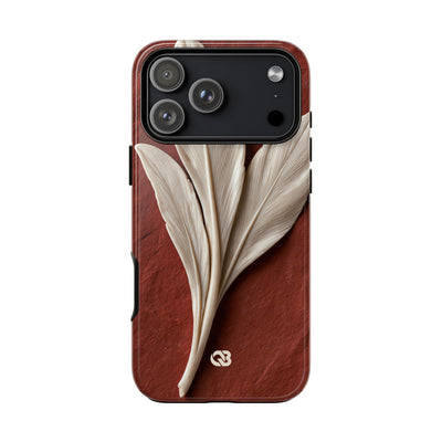 Carved Ivory Plume · Tough Phone Case for iPhone · Red