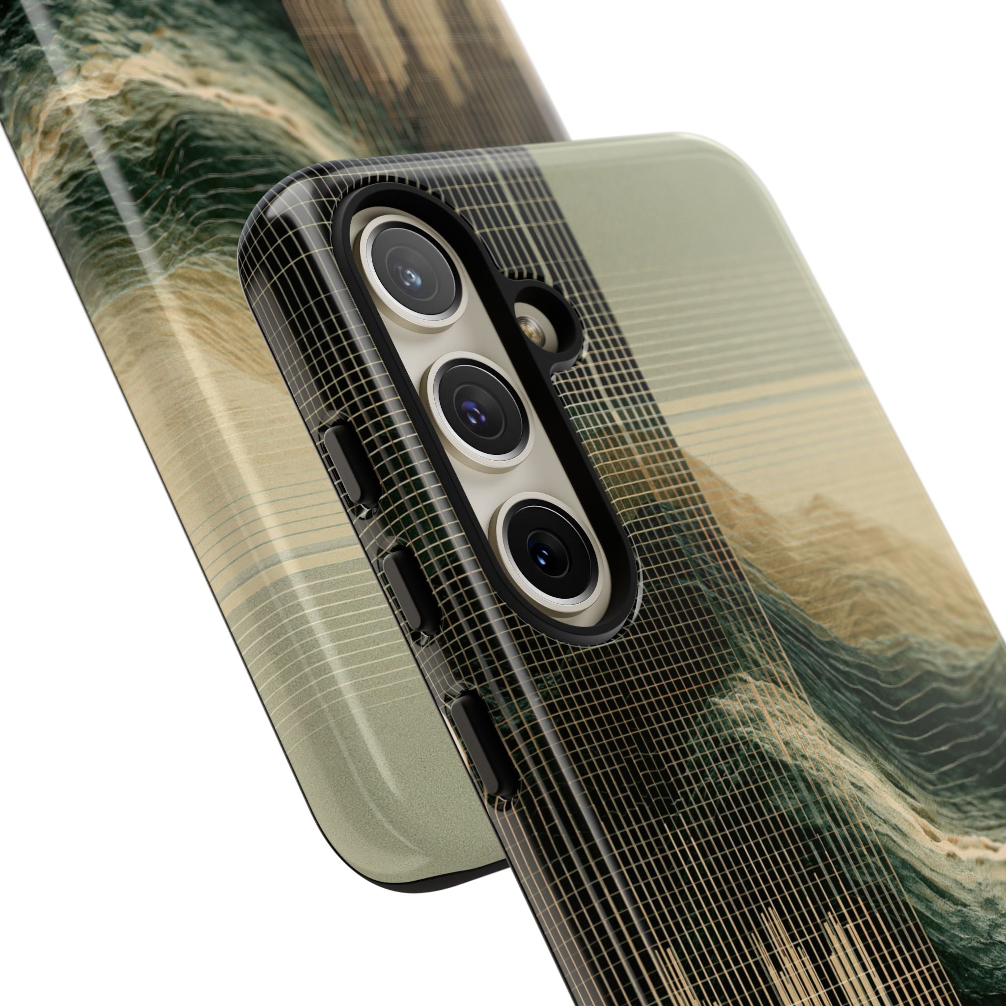 Beige Tough Phone Case for Samsung - Veridian Data Ridge