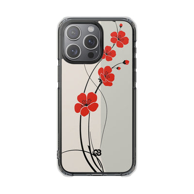 Red Impact MagSafe Phone Case for iPhone - Crimson Plum Ink