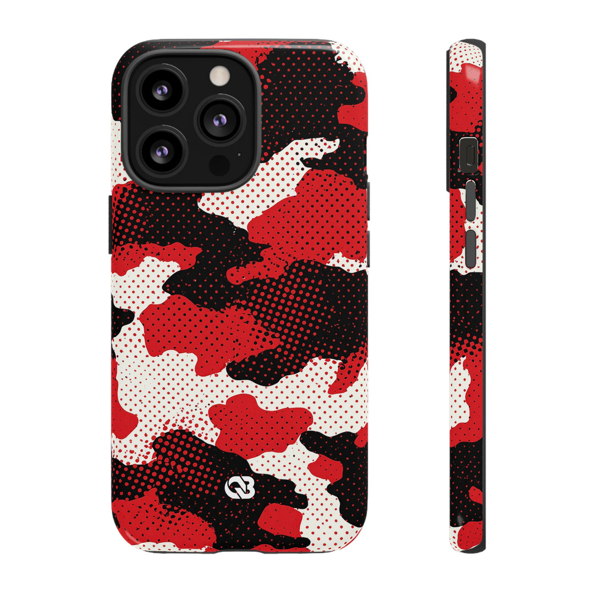 Crimson Halftone Camo · Tough Phone Case for iPhone · Red
