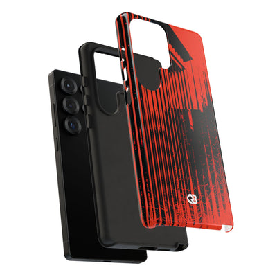 Red Tough Phone Case for Samsung - Crimson Brutalist Distortion