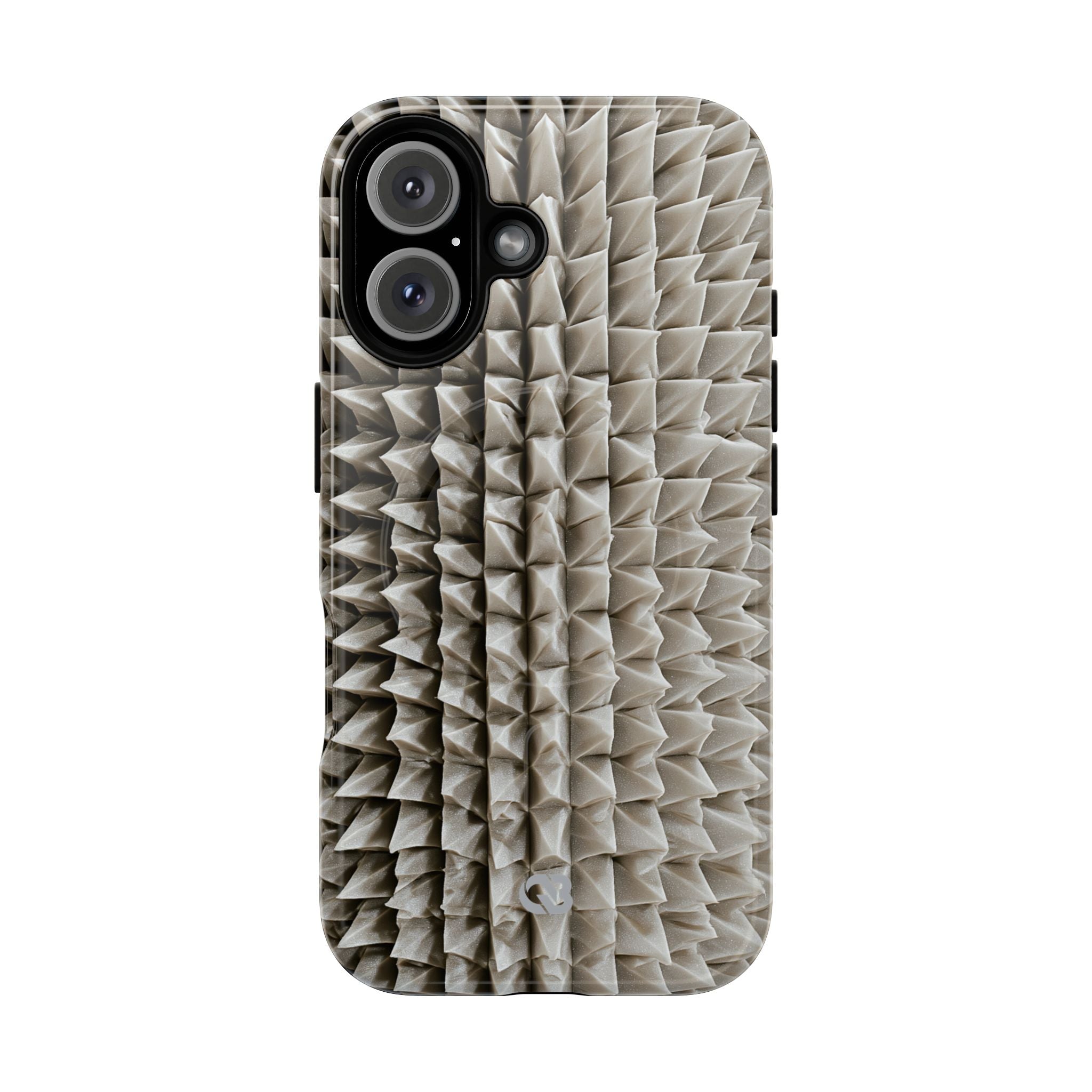 Beige Tough 2.0 Magsafe Phone Case for iPhone - Bone Spiked Grid