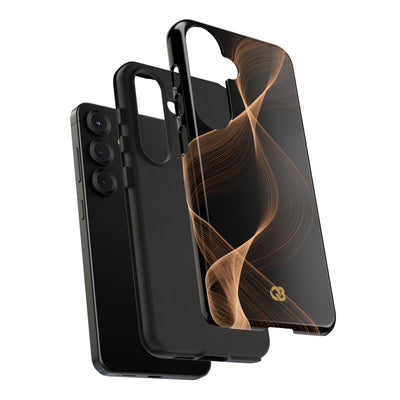 Brown Tough Phone Case for Samsung - Copper Silk Wave