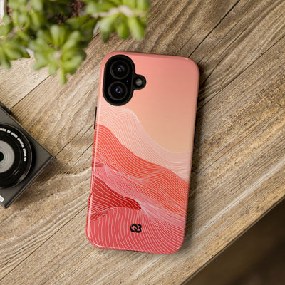 Red Tough Phone Case for iPhone - Crimson Ridge Contour