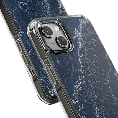 Nordic Contour Chart · Clear Impact Magnetic Phone Case for iPhone · Blue
