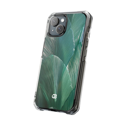 Translucent Fan Palm · Clear Impact Magnetic Phone Case for iPhone · Teal
