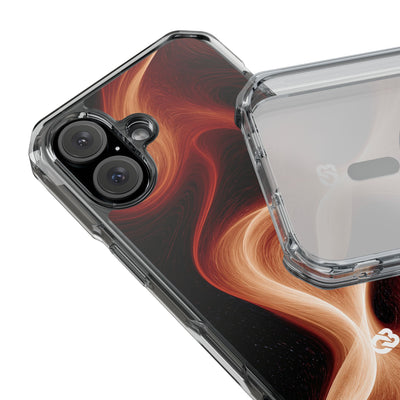 Solar Ember Flow · Clear Impact Magnetic Phone Case for iPhone · Orange