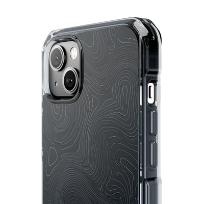 Black Impact MagSafe Phone Case for iPhone - Obsidian Ridge Topo