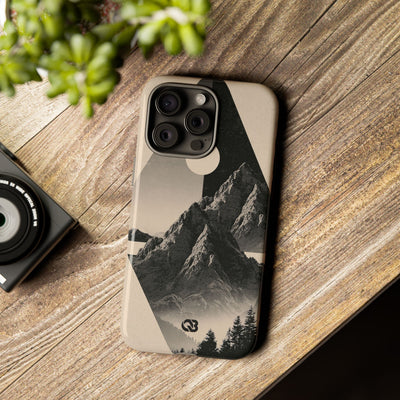 Beige Tough Phone Case for iPhone - Obsidian Summit Parchment