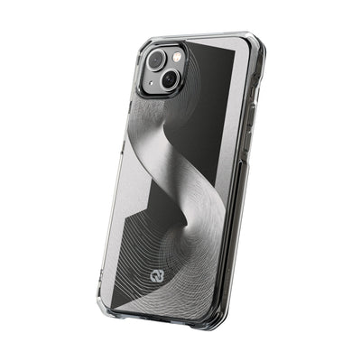 Grey Impact MagSafe Phone Case for iPhone - Obsidian Moiré Wave