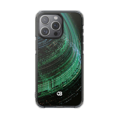 Orbital Data Stream · Clear Impact Magnetic Phone Case for iPhone · Green